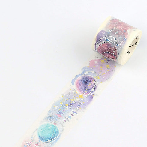BGM Pastel Planets Outer Space Constellations Gold Foil Washi Tape