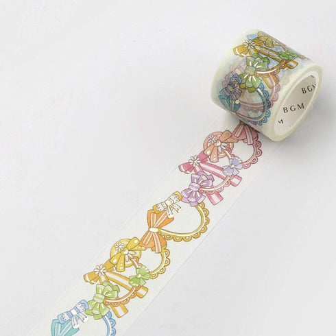 BGM Rainbow Lace Ribbon Lace Bows GOLD FOIL Washi Tape