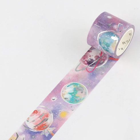 BGM Star Candy Galaxy Celestial Rainbow Planets Silver Foil Washi Tape
