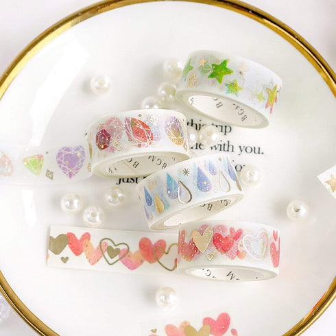 BGM Stars Rainbow Stars GOLD FOIL Washi Tape