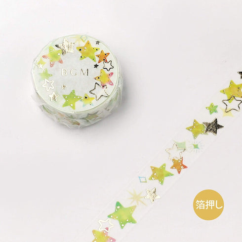 BGM Stars Rainbow Stars GOLD FOIL Washi Tape