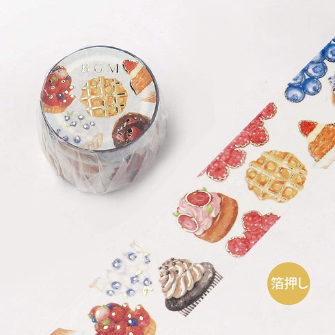 BGM Sweets Dessert Waffles Cupcakes Cake GOLD FOIL Washi Tape