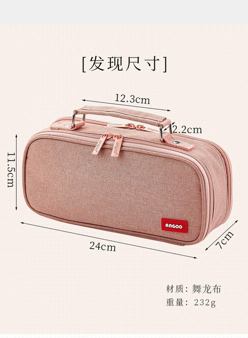 BLACK Extra Large Canvas Pen Case Pencil Case Storage Case Pencil Case Sectional Pen Case