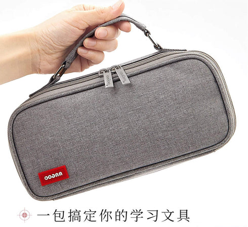 BLACK Extra Large Canvas Pen Case Pencil Case Storage Case Pencil Case Sectional Pen Case