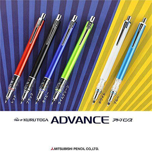 BLACK Mitsubishi Uni Kuru Toga Kurutoga Advance 0.5mm Mechanical Pencil
