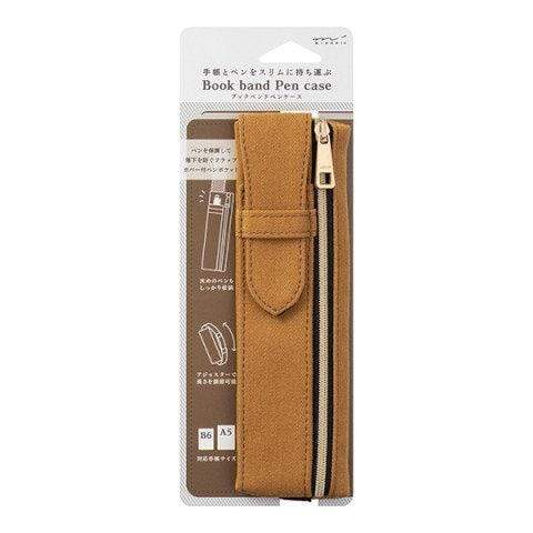 Midori Book Band BROWN Adjustable Pen Case B6 - A5
