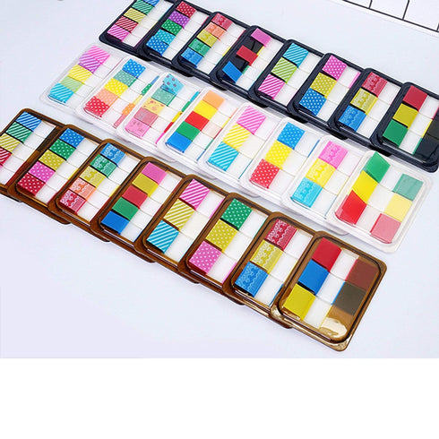 CANDY STRIPE Pop-up Sticky Notes Translucent Index Tabs Flags Neon Page Markers | WIDE 60 tabs