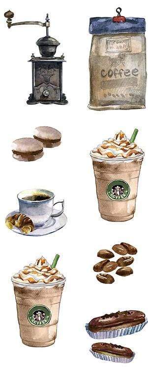 Coffee Washi Tape Barista Washi Tape Kawaii Washi Tape Coffee Beans Washi Tape Coffee Cup Washi Tape Cappuccino Washi Tape Frappuccino Washi