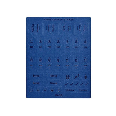 Colorful DARK BLUE Cagie PU Leather Monthly Index Tabs