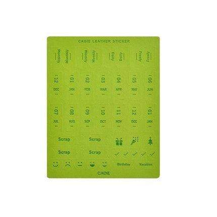 Colorful DARK BLUE Cagie PU Leather Monthly Index Tabs