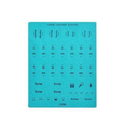 Colorful DARK BLUE Cagie PU Leather Monthly Index Tabs