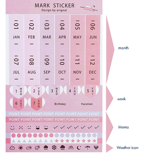 Colorful Four Colors Index Tabs Monthly Index Tabs Weekly Index Tabs Daily Index Tabs Self-Adhesive Tabs Planner