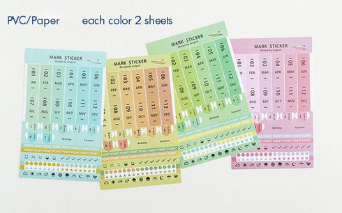 Colorful Four Colors Index Tabs Monthly Index Tabs Weekly Index Tabs Daily Index Tabs Self-Adhesive Tabs Planner