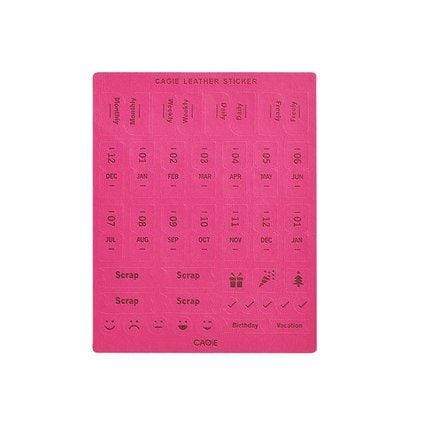 Colorful RED Cagie PU Leather Index Tabs Monthly Index Tabs