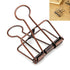 COPPER BRONZE Skeleton Frame Hollow Binder Clips - Small, Medium & Large!