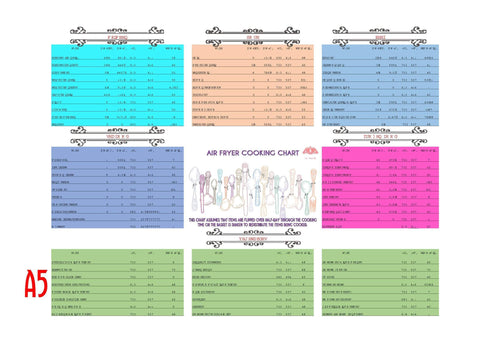 DIGITAL PRINTABLE Air Fryer Cooking Chart, Air Fryer Temp Chart, Air Fryer Time Chart, Metric & Imperial | A4