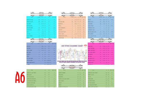 DIGITAL PRINTABLE Air Fryer Cooking Chart, Air Fryer Temp Chart, Air Fryer Time Chart, Metric & Imperial | A6