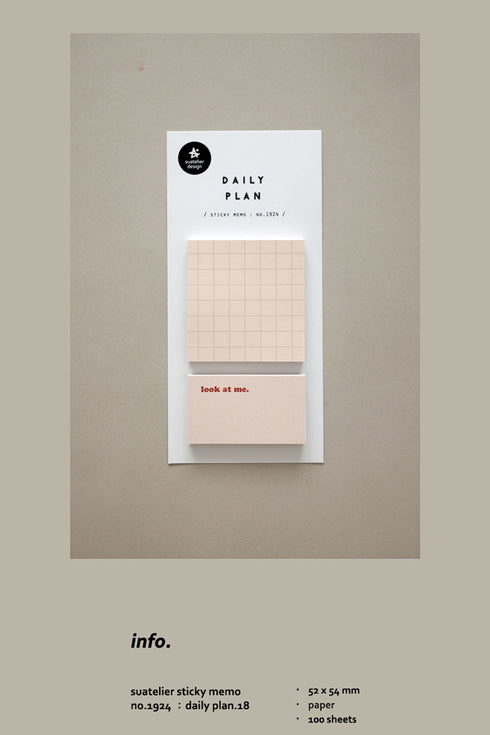 Suatelier Planner Sticky Notes 1924 | Daily Plan Grid Sticky Note