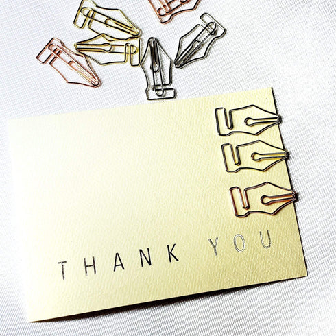 Fountain Pen Nib Paper Clip ROSE GOLD Copper Nib Five Paper Clips
