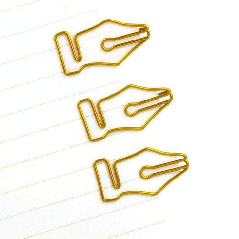 Fountain Pen Nib Paper Clip ROSE GOLD Copper Nib Five Paper Clips