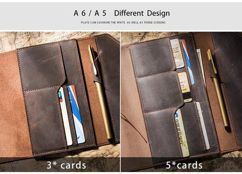 Genuine Leather Traveler's Notebook Techo Cover | A5 A6