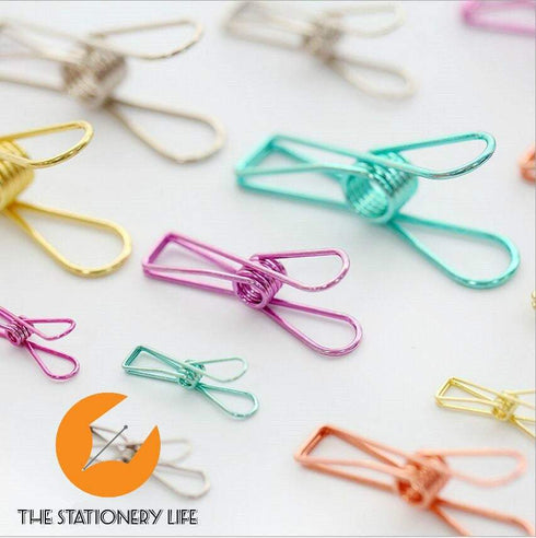 Gold Fish Clips Binder Clips Alligator Clip- Small, Medium & Large! Super cute and very strong!