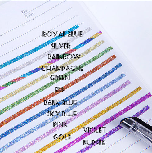 Super Skinny 3mm Glitter Washi Tape Red Glitter Washi Tape Gold Glitter Washi Tape Pink Glitter Washi Tape Silver Glitter Washi Tape Pink