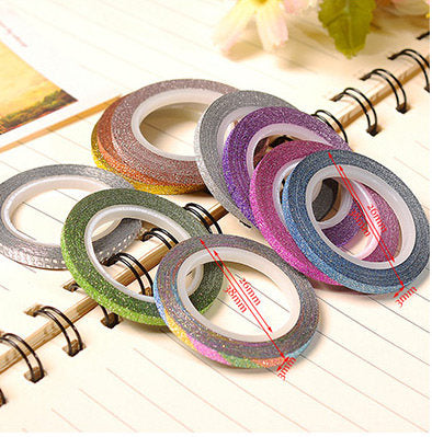 Super Skinny 3mm Glitter Washi Tape Red Glitter Washi Tape Gold Glitter Washi Tape Pink Glitter Washi Tape Silver Glitter Washi Tape Pink