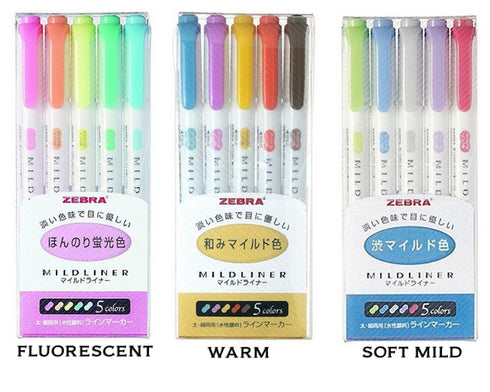 Zebra Mildliner SUNNY MILD Mildliner Set of 5 | Green Package Set WKT7-5C-HC-N