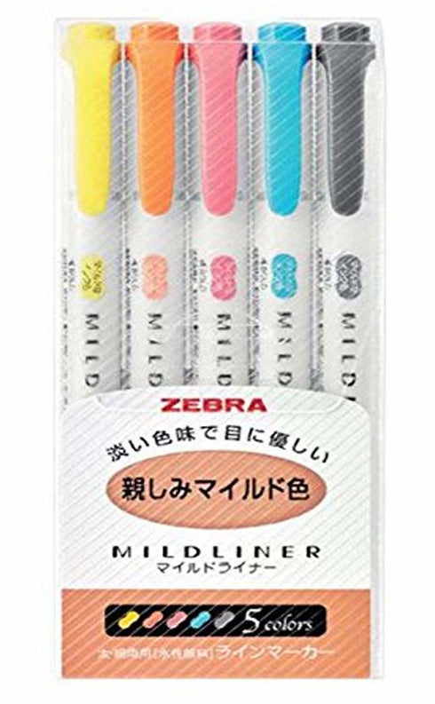 Zebra Mildliner SUNNY MILD Mildliner Set of 5 | Green Package Set WKT7-5C-HC-N
