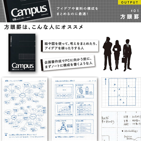 Kokuyo A5 Campus Notebook Black 5mm Grid | 80 Sheets 108S5-D