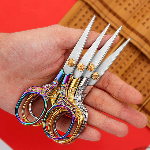 ONE Pair GOLD Retro Inspired Office Scissors Stationery Embroidery Travel | Super sharp