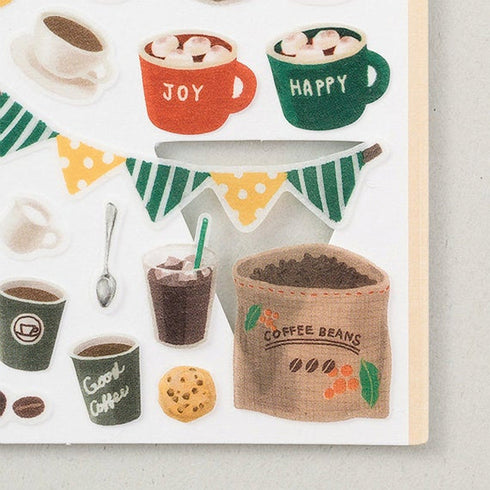 Midori Sticker Marché COFFEE Espresso Latte Frappuccino Washi Tape Stickers | 2374