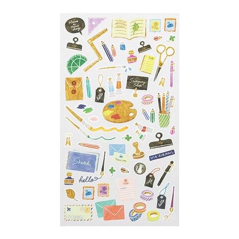Midori Sticker Marché STATIONERY Fountain Pen Pencil Scissors Washi Tape Stickers | 2380