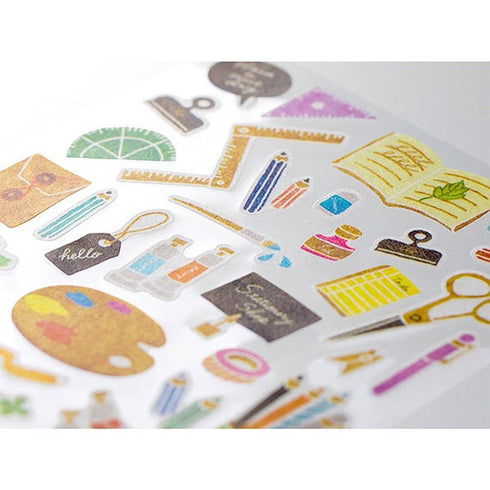 Midori Sticker Marché STATIONERY Fountain Pen Pencil Scissors Washi Tape Stickers | 2380
