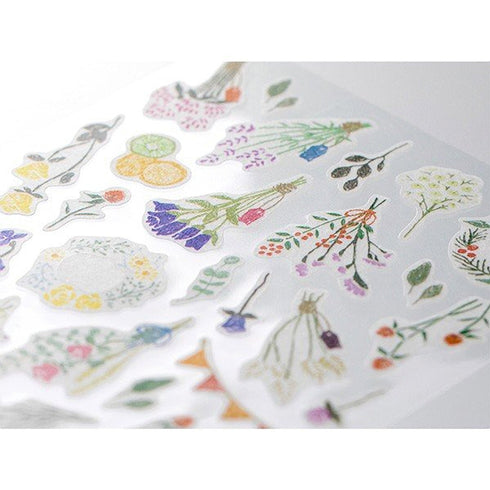 Midori Sticker Marché Dried FLOWERS Washi Tape Stickers | 2375