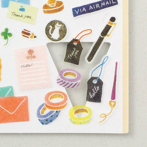 Midori Sticker Marché STATIONERY Fountain Pen Pencil Scissors Washi Tape Stickers | 2380