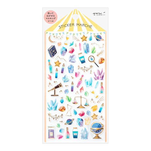Midori Sticker Marché CRYSTALS Ore Washi Tape Stickers | 2493