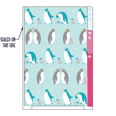 Midori MD A4 3 Pocket Clear Folder | Penguin Kawaii