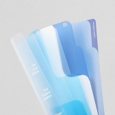 Midori MD A4 5 Pocket Clear Folder | 2-Way Blue Gradient Blue