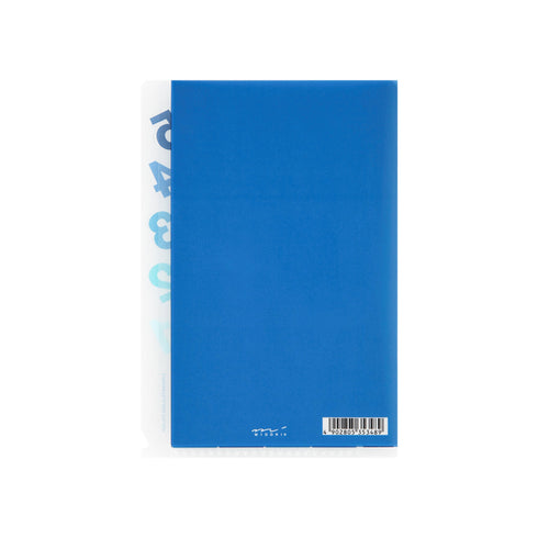 Midori MD A4 5 Pocket Clear Folder | Blue