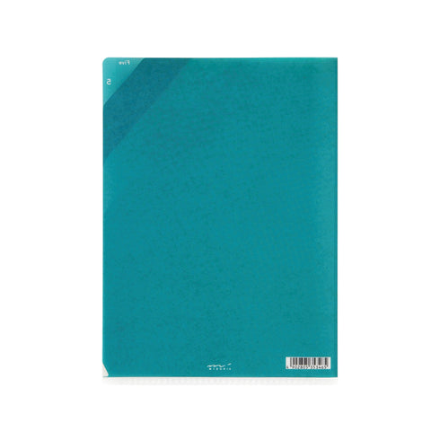 Midori MD A4 5 Pocket Clear Folder | Teal Diagonal Stripe