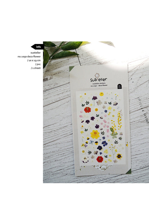 Suatelier Sonia PVC Transparent Stickers 1050 | Deco Flower Pansy Sticker Violet Sticker Viola Sticker