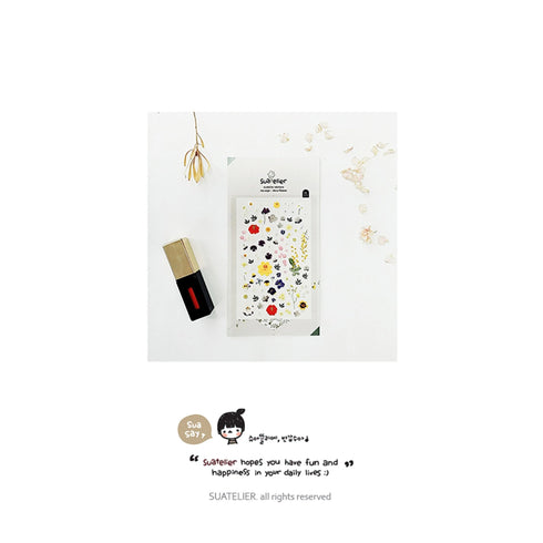 Suatelier Sonia PVC Transparent Stickers 1050 | Deco Flower Pansy Sticker Violet Sticker Viola Sticker