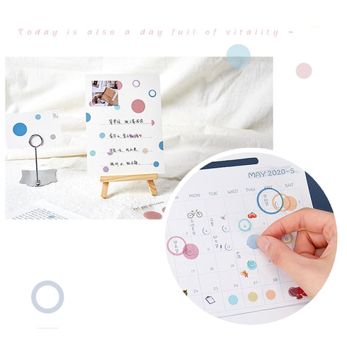 TRANSPARENT PET Pastel Dot Stickers Circle Stickers | Lotus