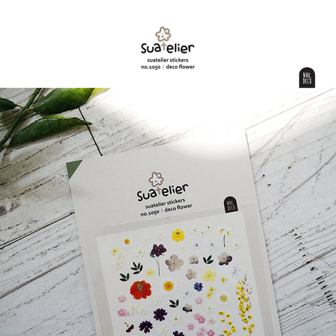 Suatelier Sonia PVC Transparent Stickers 1050 | Deco Flower Pansy Sticker Violet Sticker Viola Sticker