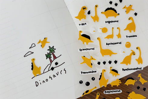 Suatelier Sonia PVC Transparent Stickers 1095 | Dino Dinosaurs