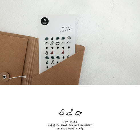 Suatelier Sonia PVC Transparent Stickers Mini Series 102 | Dino 01 Dinosaur Archaeology