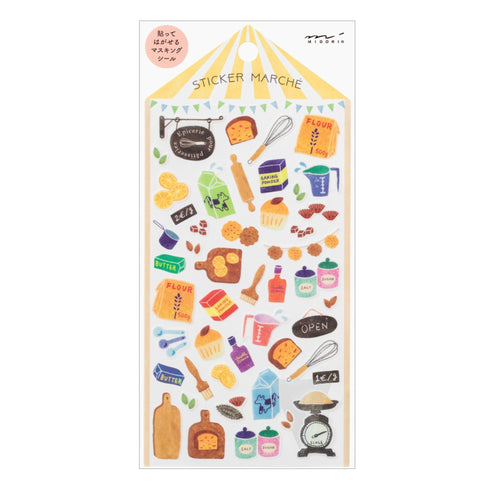 Midori Sticker Marché BAKING Washi Tape Stickers | 2371