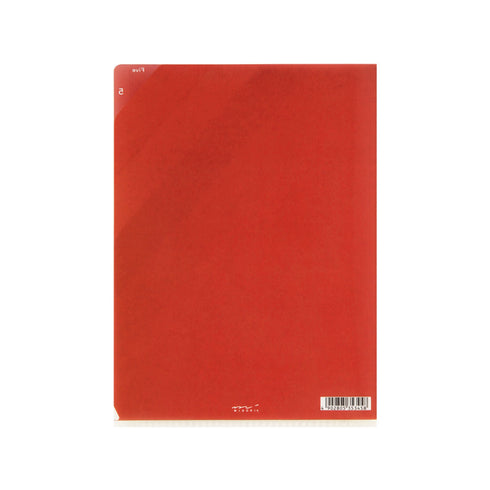 Midori MD A4 5 Pocket Clear Folder | Yellow Diagonal Stripe